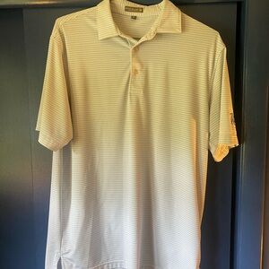 Peter Millar Summer Comfort White Striped Polo Shirt